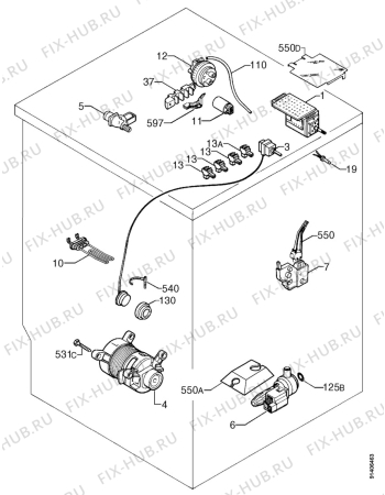 Взрыв-схема стиральной машины Zanussi FLN807 - Схема узла Electrical equipment 268